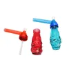 DHL Colorful Glass Acrylic Smoking bong Hookah Tobacco Herb oil burner protable travel Screw on Bottle mini bong