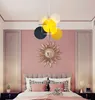 Современный и простой Macaron цвет акриловой головоломки кулон зажигает исследование балкон люстра освещение Homestay спальня прикроватные подвесные светильники