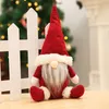 US Stock! Buffalo Christmas Dolls Figurines Handmade Christmas Gnome Faceless Plush Toys Gifts Ornaments Kids Xmas Decoration FY30