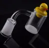 Cam geri dönüşüm petrol platformunda için Carb Cap 4mm Opak Bottom Ördek DHL Toptan fiyat 18mm 10mm erkek kuvars Banger'ı 14mm dişi çivi Kaktüs