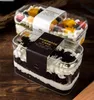 20st högkvalitativ fyrkantig tårta Bakakak förpackning Biscuits Dessert Box Birthday Party Favors Boxes Transparent Flower Gift