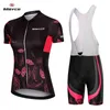 Vêtements de cyclisme Jersey à manches courtes 2021 Pro Team Summer Road MTB Bike Bib Shorts Set Vêtements Femmes Cycle Wear1