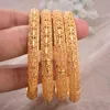 24K 4Pcs/lot Dubai India Ethiopian Yellow Solid Gold Filled Lovely Bangles For Women girls party jewelry Bangles&Bracelet gifts