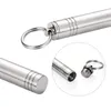 Modischer Schlüsselanhänger, tragbar, Titanstahl, Metall, Taschen-Zahnstocherhalter mit reisender Schlüsselanhänger-Zahnstocher-Box354C
