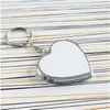 Wärmeübertragungsschlüsselkette doppelseitig Sublimation Rohlinge Love Heart Circular Square Metall Ring Spiegel Schnalle Druck PO 3 2HH 2963524