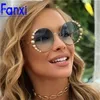 Mode ronde parel zonnebril vrouwen luxe zomer tinten metalen getinte lens zonnebril vrouwelijke elegante eyewear uv400