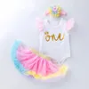 INS Tutu Pantskirt Romper Headband 3pcs Clothing Set Girls Sleeveless Pography Kids Halloween Princess Party Clothe Tulle Bubbl9564219