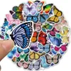 50 pcs lote todos os tipos de adesivos borboleta borboleta borboleta autocolante impermeável bagagem caderno adesivos de parede decoração home m069