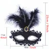 Fashion Women Sexy Feather Mask Christmas Hallowmas Eye Mask Venetian Masquerade Dance Party Holiday Masks With Feathers Beads DBC BH3990