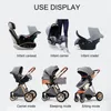 Luxury Stroller 3 in 1 High landscape Baby Cart Can Sit and Lie Pushchair Cradel Infant Carrier1342I