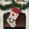 EU Stock Stocking não-tecido Tecido Velho Snowman Elk Pinguim criativa de Santa Snowman Elk Gift Bag Saco dos doces do Natal Decoração Penda