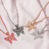 Nieuwe Bling Bling Butterfly Kettingen voor vrouwen Iced Out Crystal Animal Hanger Kettingen Meisjes Mode-sieraden Gift