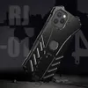 R-JUST Metal Phone cases for Iphone 15 14 Plus 13 12 pro Max 11 XS XR Aluminum Shockproof Dropproof anti-knock Cover with Kickstand