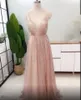 Nowe Sexy Spaghetti Paski V-Neck Backless Prom Dresses 2020 Rose Gold Cekiny Długa Suknia Wieczorowa A-Line Champagne Formalne Suknie Party