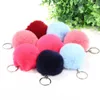 Keychain Pom Pom Pom 8cm Couleur continue Car Keychain Handbag Carte Sac à dos Pendent Femmes Key Ring HHA15423837713