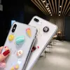 3D Cute Macarons Max Cake Clear Case för iPhone 8Plus Case XS Max XR 7 6 11Pro Ice Cream Glitter Transparent Soft Silicone Cover