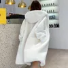 Winter new women Plush fur coat oversized solid color warm jacket long thick Imitate loose hooded parka Overcoat G13222747454