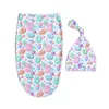 Printed Toddlers Gift Sleep Sack Photography Prop For Newborn Home Baby Swaddle Blanket Set Accessories Wrap With Cap