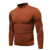 2020 Novos Homens Sexy Slim Fit Turtleneck Sweater Masculino Outono Outono Cor Sólida Manga Longa Pescoço Alto Camisola De Malha Pullovers