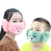 6style 2 In 1 Kids Cartoon Bear Face Mask With Plush Earmuffs Thick And Warm Kids Mouth Masks Winter Mouth-Muffle GGA3660-2