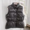 Parka da donna in piumino d'anatra bianco autunno inverno caldo gilet senza maniche piumino corto da donna gilet da donna giacca casual