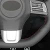 Preto PU de couro falso DIY mão-costurado Car Steering Wheel Cover para Subaru WRX (STI) 2015-2019 Levorg 2015-2019