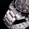Nieuwe 20530N Miyota quartz chronograaf herenhorloge zwarte binnenkant grijze wijzerplaat stick markers roestvrijstalen armband stopwatch SwissTime B168u