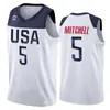 2019 Mistrzostwa Świata FIBA ​​Drużyna koszykówki US Kemba Walker Jerseys Donovan Mitchell Tatum Plumlee Turner Lopez Middleton Barnes4596956