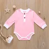 2020 Nya Höstkläder Baby Solid Rompers Kläder Boys Girls Långärmad Jumpsuits Kläder Boutique Kids Bodysuits Passar M2572