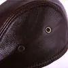真新しいメンズ本物の本物の革の帽子野球帽子ニュースボーイベレー帽子冬の暖かいcapst200819316r