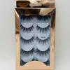 Neuankömmling dicker Nerz falsche Wimpern Set 5 Paar natürliche lange handgemachte gefälschte Wimpern Nerzfellhaar mit Laserverpackung Drop Shipping