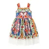 Ubierz lato nowe 2020 dziewcząt pełny druk koronkowy dzieci 039S Sling Princess Dress LY0488783386