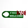 Jul dörr hängande hänge filt tyg tecknad julgran hus dörr hängande prydnad xmas välkommen dekoration