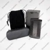 MOQ 100 pcs Kit de Barbe Noire OEM ODM LOGO Personnalisé Cheveux Barbes Outils de Soin Peignes Brosse dans une Boîte Cadeau et Sac en Velours avec LOGOs Personnalisés