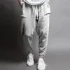 Pantaloni da uomo in lino di cotone hip-hop di alta qualità con coulisse in vita, pantaloni larghi a matita, pantaloni sportivi Harem casual