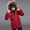 New Boys Winter Jacket Children Thicken Warm Hooded Cotton Down Padded Coat Kids Fur Collar Snow Quilted Outwear Clothes ZF055105084
