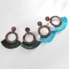Hot Boheemse mode-sieraden draad kwast oorbellen vintage kleurrijke Rhinstone oorknopjes