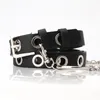 New Arrivals European and American Rock Circle Chain Full Hole Belt Womens Simple and Versatile Punk Style Concave Style Belt 3402820