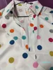 Gorąca Sprzedaż Nowy Polka Dot Bluzka Kobiety Skręć Kołnierz Koszule Z Długim Rękawem Plus Rozmiar Odzież Streetwear White Bluzki Kobiety XXL