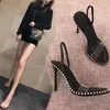 With box Women clear sandal small size high heels Slin look pumps lady stud sandals all match stilettos back strap heel z2769611469