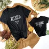 1pc Blessed Blessing Mommy and Me Matching Shirts Family Look Matching Outfits Mommy and Daughter Tshirts Mother Son Tops13315589