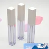 4ml diy quadrado claro curso portátil labelo tubos de brilho vazio maquiagem batom líquido labial bálsamo embalagem recipientes 20pcs