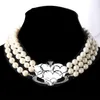 Ny produkt 3 lager Pearl Orbital Halsband Lady Rhinestone Satellite Planet Necklace Gift Party Högkvalitativ snabb leverans2911495