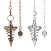 Csja metall pendel pendulos radiestesia pendulums för dows spådom spiral kon antik guld silver färg pyramid pendule he7482808