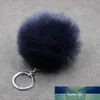 3.15 Inch Fluffy Faux Fur Ball Charm Pom Pom Car Keychain Handbag Key Ring 24 Color FBA Drop Shipping C95Q