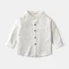 어린이 긴 슬리브 셔츠 2020 봄 가을 소년 스탠드 칼라 단색 셔츠 소년 캐주얼 패션 탑 클래식 스타일 어린이 C3388124