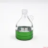 Funnel Grinders 56mm Herb Grinder 2 delar Lager Tobak Aluminium Alloy Metal Plast Crusher Hand Cracker Rökning Tillbehör