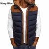 Cappotto invernale Gilet da uomo Giacca calda senza maniche Gilet casual Gilet di cotone Cappotto con cappuccio 5xl 4xl Taglia Piumino d'anatra Uomo S-5XL