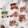 décorations de noël voiture autocollants en bois réfrigérateur fenêtre bricolage créatif