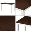 Magazzino americano Set tavolo da pranzo da 5 pezzi Tavolo da cucina e sedie per la casa Set da pranzo in legno (bianco+ciliegio) SH000088AAK